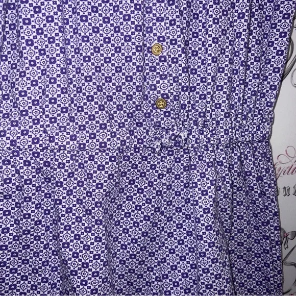 Juicy couture romper one piece purple white gold buttons ruffle frill sleeves - Picture 5 of 9